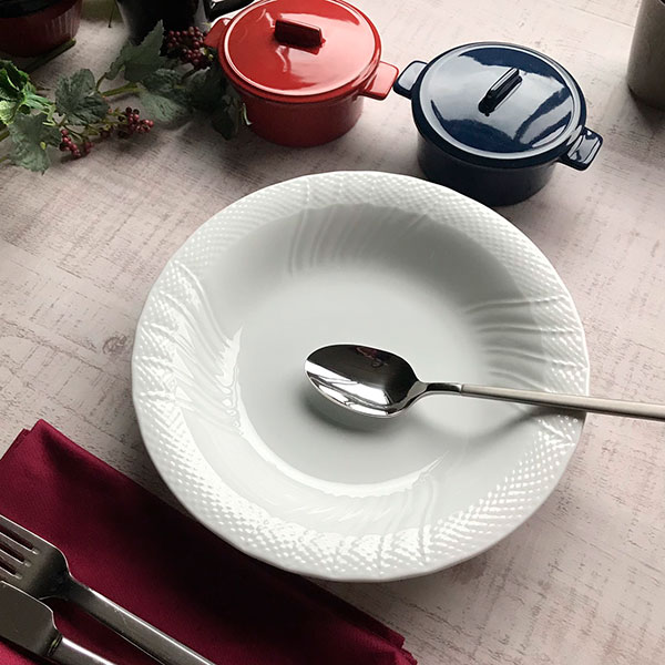 Other Dishes - ストリームホワイト 9吋スープ 白い器 洋食器 丸型プレート（M） 業務用 約23.5cm 丸皿 中皿 洋食 白いお皿 スープ皿 モダン カフェ イタリアン ホテル おしゃれ 洋皿 モダン シンプル
