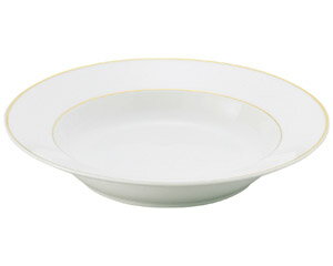 Turkey Kutahya - ニューゴールドライン 24cmリムスープ 洋食器 丸型プレート（M） 業務用 約24cm 丸皿 中皿 洋食 カレー皿 パスタ皿 スープ皿 モダン カフェ イタリアン ホテル おしゃれ 洋皿 モダン シンプル