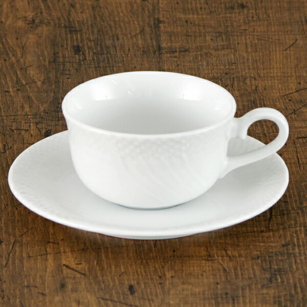 白磁ストリーム紅茶碗皿 洋食器 カップ&ソーサー 紅茶 業務用 洋風 ティーカップ フレンチレストラン ケーキ屋 パン屋 ファミリーレストラン