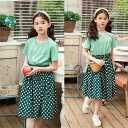 子供服 セットアップ キッズ 女の子 半袖 春夏 2点セット 上下セット Tシャツ 薄手 膝丈スカート ジュニア おしゃれ カジュアル 可愛い 涼しい 新品