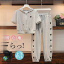 ジャージ セットアップ レディース 上下セット スウェット フード付き 部屋着 ルームウェア 半袖 パンツ トレーニング スポーツウェア カジュアル