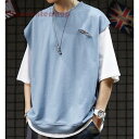 【スーパーセール限定】Tシャツ メンズ 半袖 夏 重ね着 個性的 トップス カジュアル ゆったり お兄系