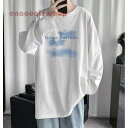 【スーパーセール限定】Tシャツ メンズ 長袖 春 薄手 丸ネック 大きいサイズ トップス カジュアル ゆったり お兄系