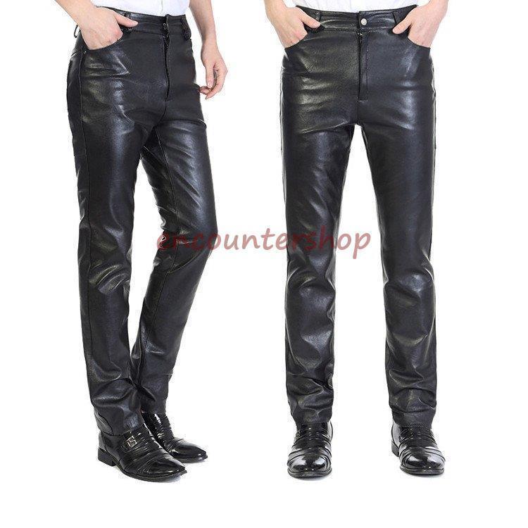 レザーパンツ メンズ 革パン 本革 山羊革 牛革 バイクパンツ バイク用レザーパンツ スキニーパンツ ストレート ライダースパンツ 防水 モーターパンツ