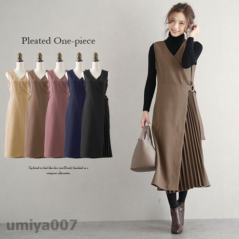 プリーツワンピース大人きれいめレデ...