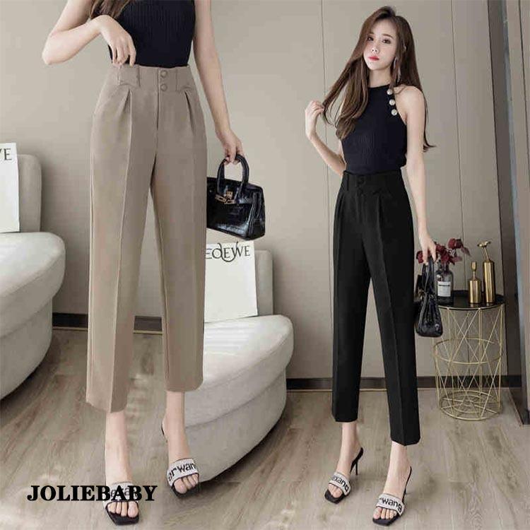 スラックスパンツ レディース 九分丈 通勤 黒スラックス ストレートズボン ボトムス ビジネス おしゃれ オフィス フォーマル OL 着痩せ(4)