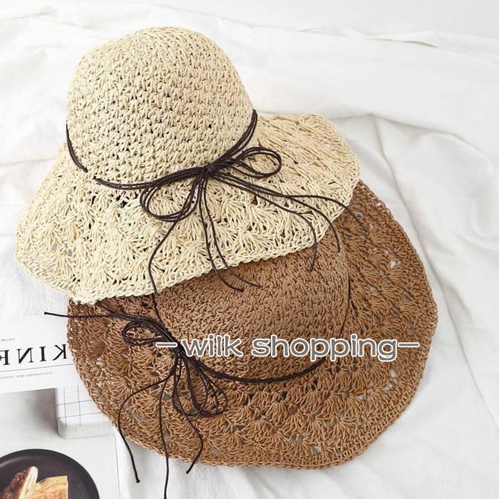 ペーパーハットレディースつば広スト...