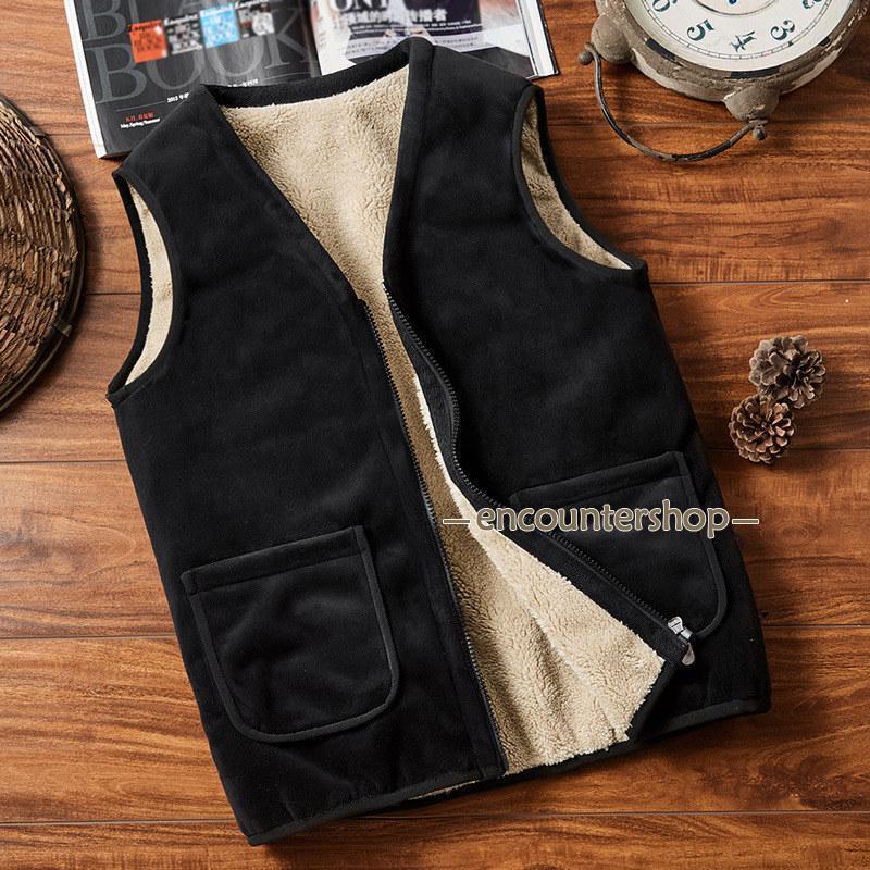 ボアベスト メンズ 裏起毛 裏ボア インナーベスト チョッキ ジレベスト 中綿ベスト フリース Vネック 前開き 無地 厚手 防寒 保温 あったか 軽量 春秋冬