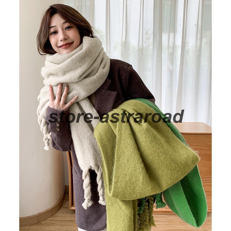 ボリュームマフラー大判 ツイストフリンジ(4)