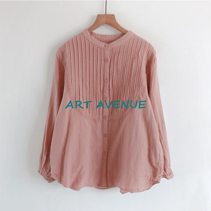 シャツ ブラウス トップス レディース 長袖 秋 ガーゼシャツ ガーゼ 無地 綿100％ チュニック コットン 白シャツ フリル 体型カバー ホワイト 通学 カジュアル