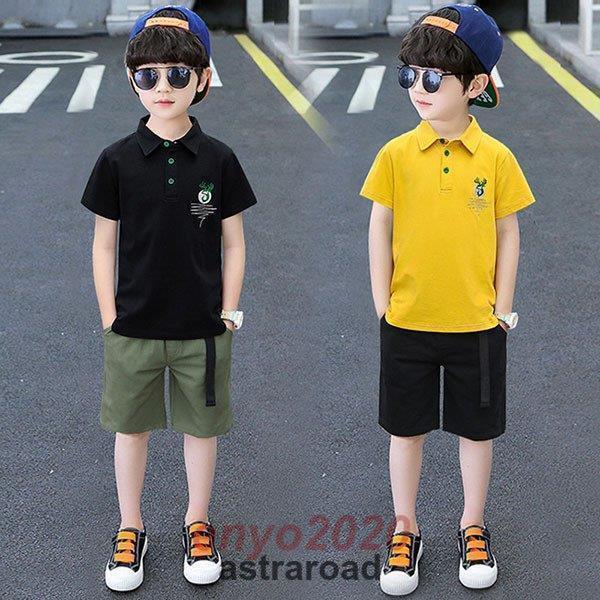 ジャージ キッズ 男子 上下 半袖 夏服 子供服 セットアップ トップス tシャツ 半袖 ハーフパンツ 半ズボン スポーツウェア カジュアル 可愛い おしゃれ 新品夏