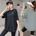 ランニングウェア レディース ヨガウェア ヨガTシャツ 半袖 スポーツ フィットネスウェア トレーニングウェア トップス ゆったり 吸汗速乾 大きいサイズ 春夏