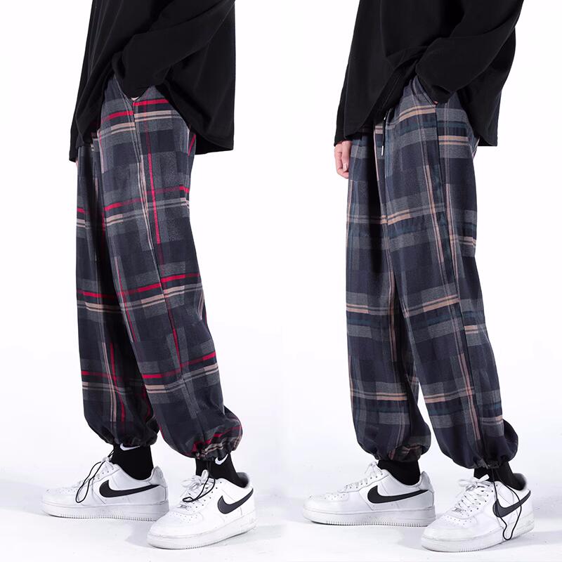ジョガーパンツ パンツ メンズ ボトムス 九分丈 ロングパンツ 夏 涼しい チェック 速乾 ゆったり カジュアル