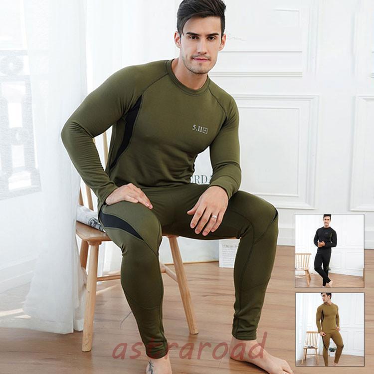 上下セット 秋冬　メンズインナー 男性用　インナーウェア　肌着 アンダーウェア 長袖シャツ　防寒インナー 暖かい 下着 保温タイツ トップス