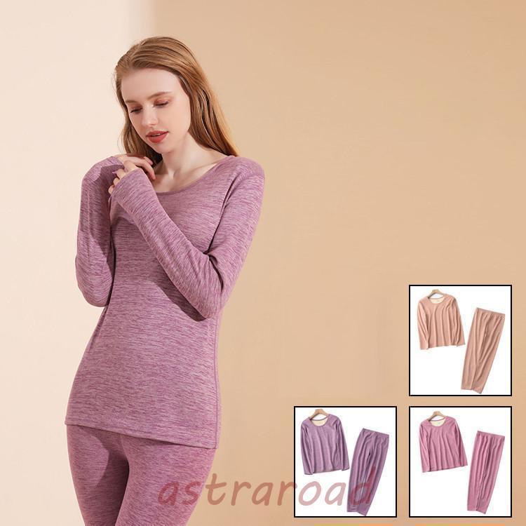 上下セット 秋冬　レディースインナー 女性用　インナーウェア　肌着 アンダーウェア 長袖シャツ　防寒..