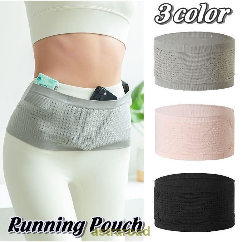 ランニングポーチ ウエストポーチ ベルトポーチ レディース メンズ 男女兼用 無地 伸縮性 伸びる フィ..