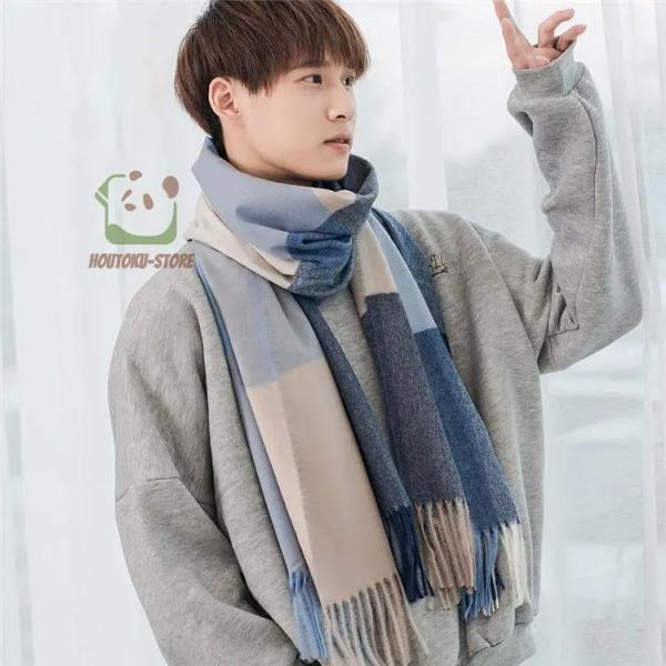 秋冬　マフラー メンズ ストール 冬物 暖かい 男性用マフラー ビジネス カジュアル エレガント 定番 防寒対策 ネックウォーマー(4)