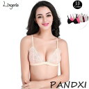 ブラジャー ノンワイヤー ランジェリー 三角ブラ ブラレット トライアングル 下着 インナー ホック レディース 花柄レース S M L ブラック ワイン ホワイト ロー