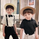 男の子 Yシャツ 半袖ブラウス フォーマル スーツ 白 黒 プリーツ ワイシャツ 子供 半袖シャツ フォーマルシャツ男児 七五三 入学式 卒業式 発表会 結婚式 礼服