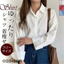 シャツ ブラウス レディース 長袖 ワイシャツ 白シャツ ゆったり 薄手 開襟 前開き シンプル ビジネス オフィス 通学 通勤 春 夏 秋 おしゃれ