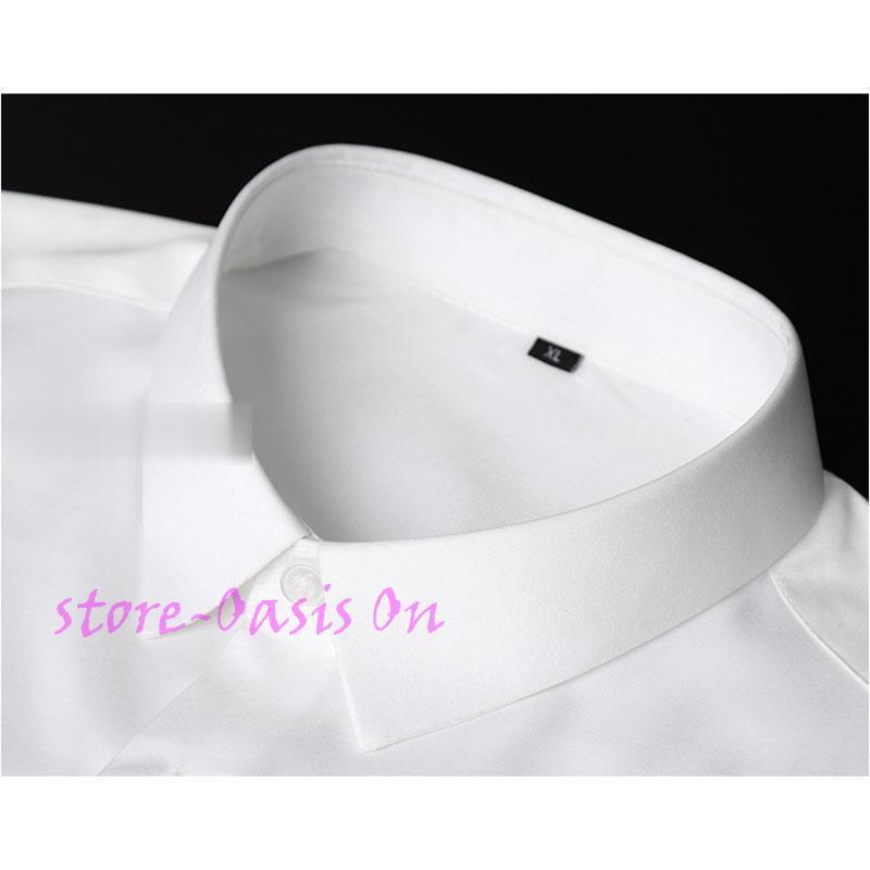 ワイシャツ メンズ シャツ 長袖 シャツ スリム 細身 無地 長袖 シャツ 大きいサイズ ビジネス 形態安定 クールビズ 通勤 紳士服 男性服 就活 仕事