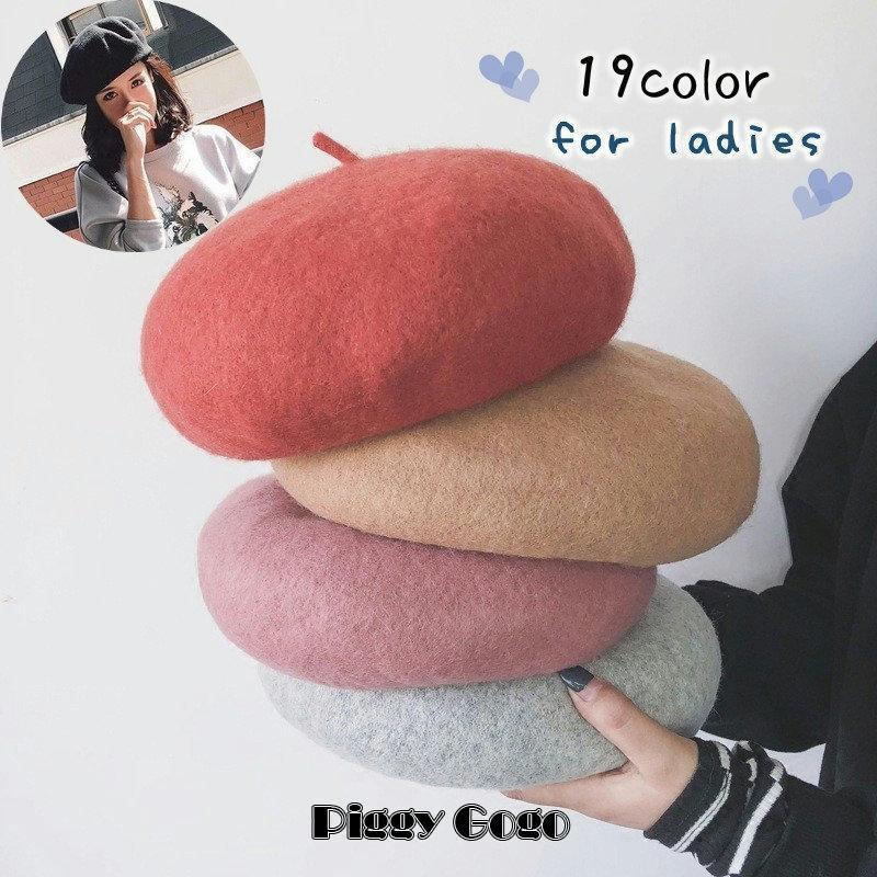 ベレー帽 帽子 ぼうし レディース 女性 単色 シンプル クラシカル スタンダード ベレーキャップ ウール..