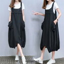 ワンピースセットアップ レディース 2点セット サロペットワンピース ワンピース Tシャツ 通勤 おしゃれ ゆったり 体型カバー ホワイト ブラック 30代 4...