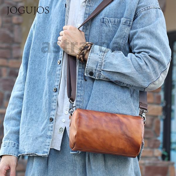 ☆新品☆ 本革 メンズ ショルダーバッグ メッセンジャーバッグ バックパック ディパック ヌメ革 レザー ..