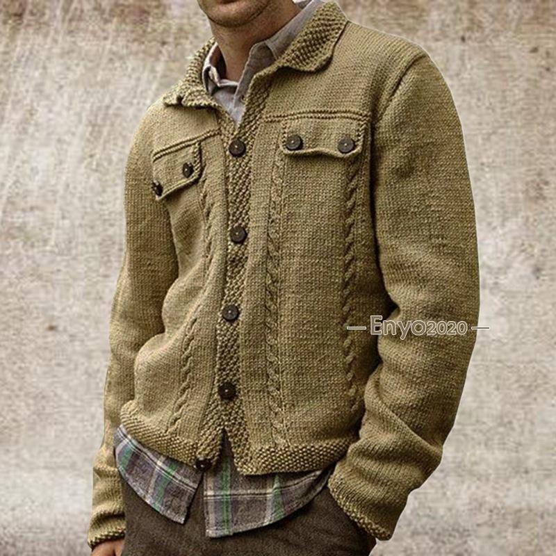 カーディガン メンズ セーター 長袖 メンズ 無地 ニットジャケット オシャレ 秋服 冬服 ブルゾン 保温 ジャケット アウター