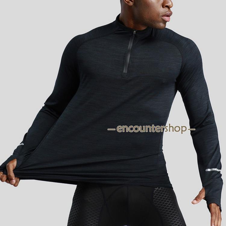 tシャツ サイクルジャージ フィットネス トレーニング スポーツウェア 指孔 長袖 トップス 吸汗速乾 メンズ