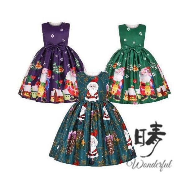 クリスマス衣装 女の子 ワンピース クリスマスツリー 緑 サンタ 子供 コスチューム コスプレ 雪 トナカ..