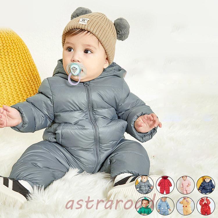 秋冬 ベビー ロンパース コート カバーオール ジャンプスーツ フード付き 防寒ジャケット 男の子 女の子 出産祝い ベビー服 本物の