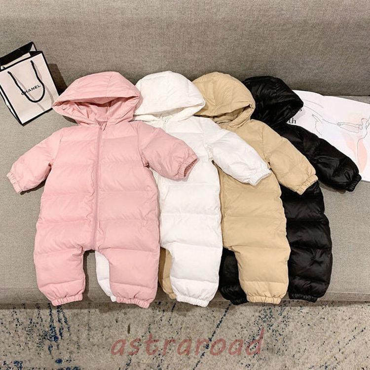 秋冬 ベビー ロンパース コート カバーオール ジャンプスーツ フード付き 防寒ジャケット 男の子 女の子 出産祝い ベビー服 中綿