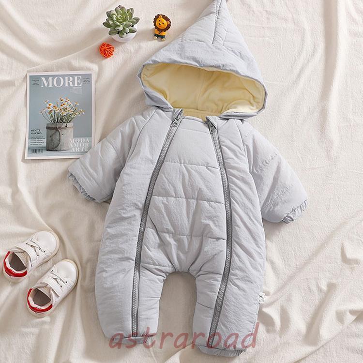 秋冬 ベビー ロンパース コート カバーオール ジャンプスーツ フード付き 防寒ジャケット 男の子 女の子 出産祝い ベビー服 中綿