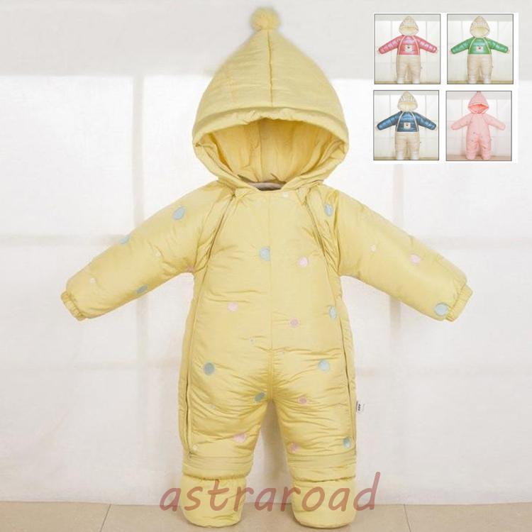 秋冬 ベビー ロンパース コート カバーオール ジャンプスーツ フード付き 防寒ジャケット 男の子 女の子 出産祝い ベビー服 本物の