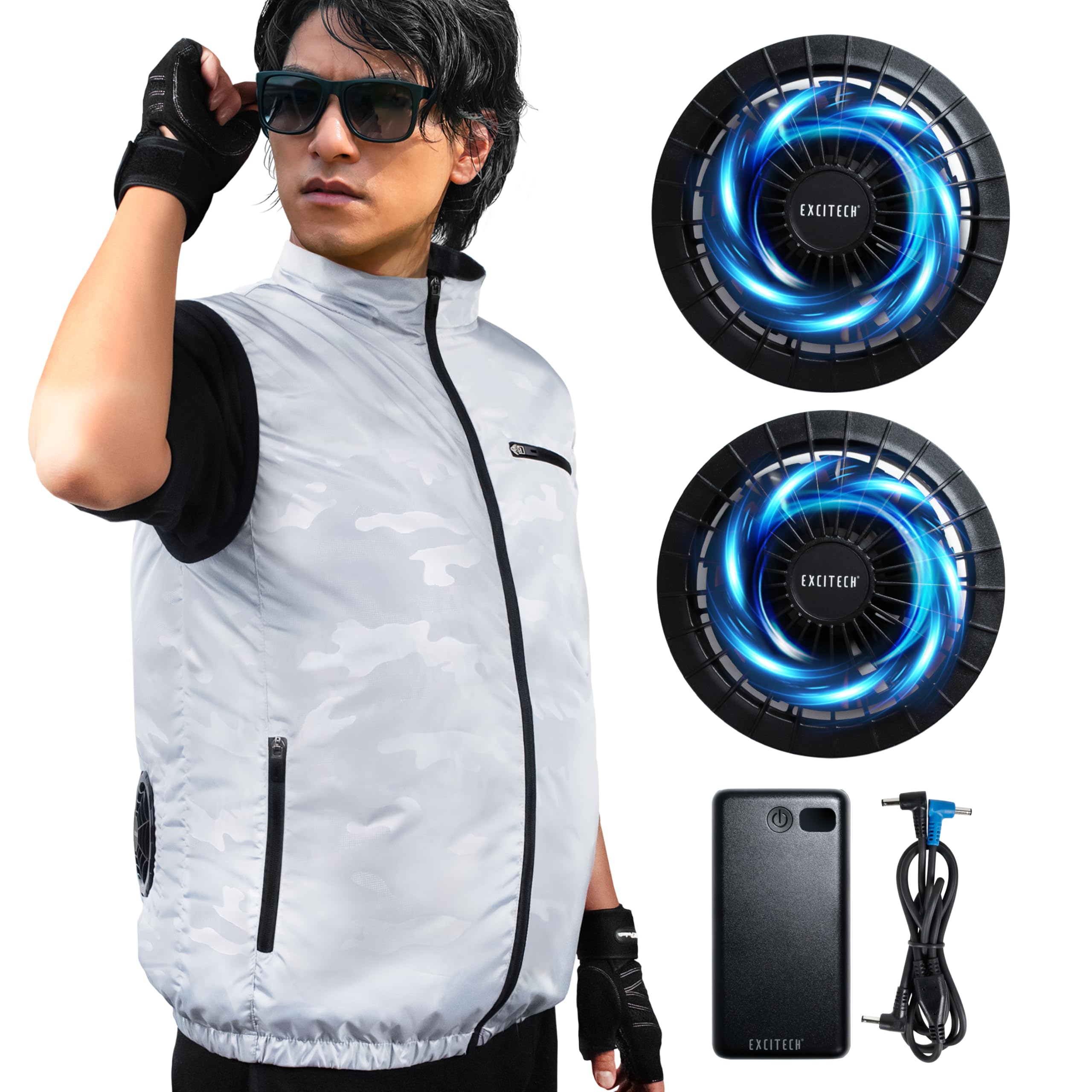 空調作業服 ファン付きウェア 3XL グレー 作業着 熱中症対策 扇風機付きウェア 作業服 長袖 涼しい 猛暑対策 大きいサイズ