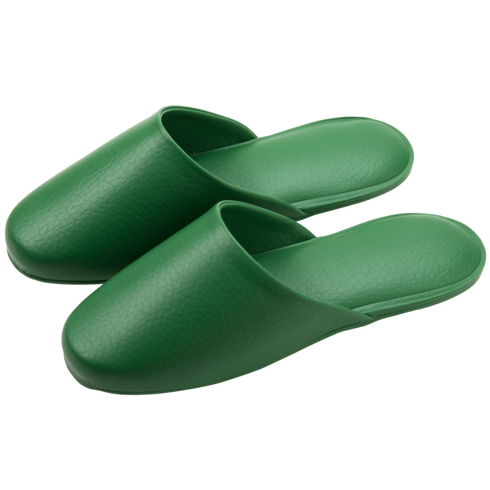 Slip-On, Socks - スリッパ ルームシューズ 室内履き グリーン 緑 21.5cm 歩きやすい 来客用 洗える 快適 室内用 シンプル 無地 おしゃれ