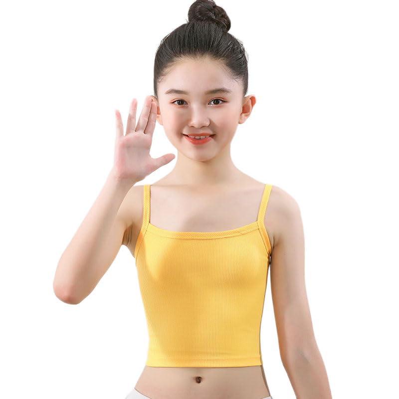 [Lettyhe] 子供服 キャミソール タンクトップ キッズ 女の子 ダンス ヒップホップ スポーツ インナー 中学生 小学生 重ね着 キャミソール 黒 白