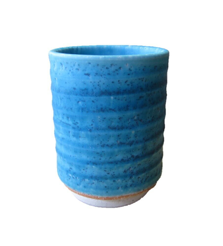 日本酒タンブラー和の陶器グラス大きめ300ml和風トルコブルー結晶