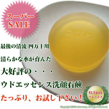 ウド石鹸 100g 【楽天 スーパーSALE】 「四万十育ちのウドエッセンス洗顔石鹸」 『お茶石けん』よりも良い！と大人気！ 【送料無料】