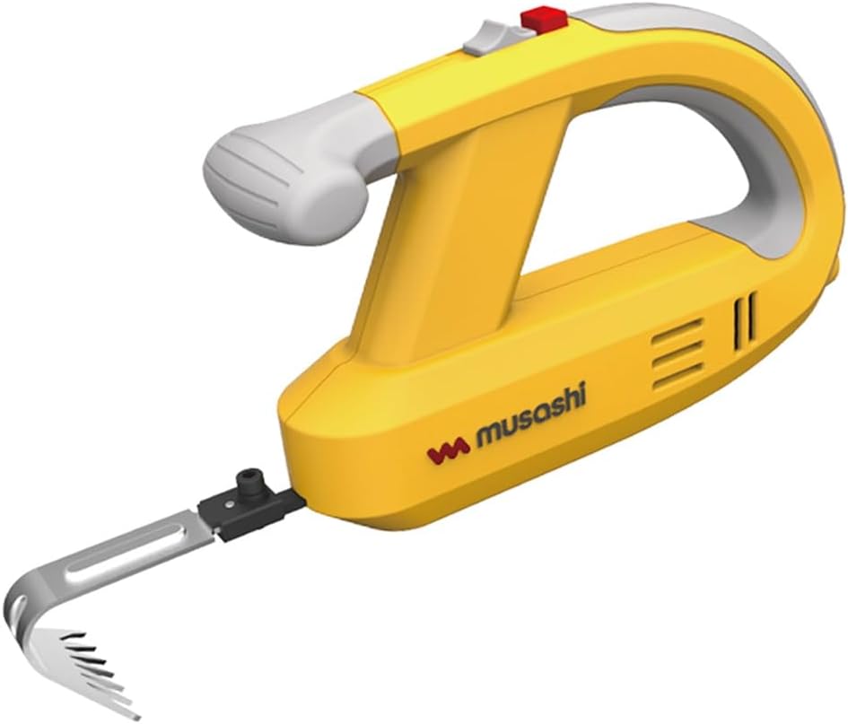 ムサシ 充電式除草バイブレーター イエロー WE-750(Y) 草刈り機 草抜き機 充電式 コードレス 除草バイブレーター