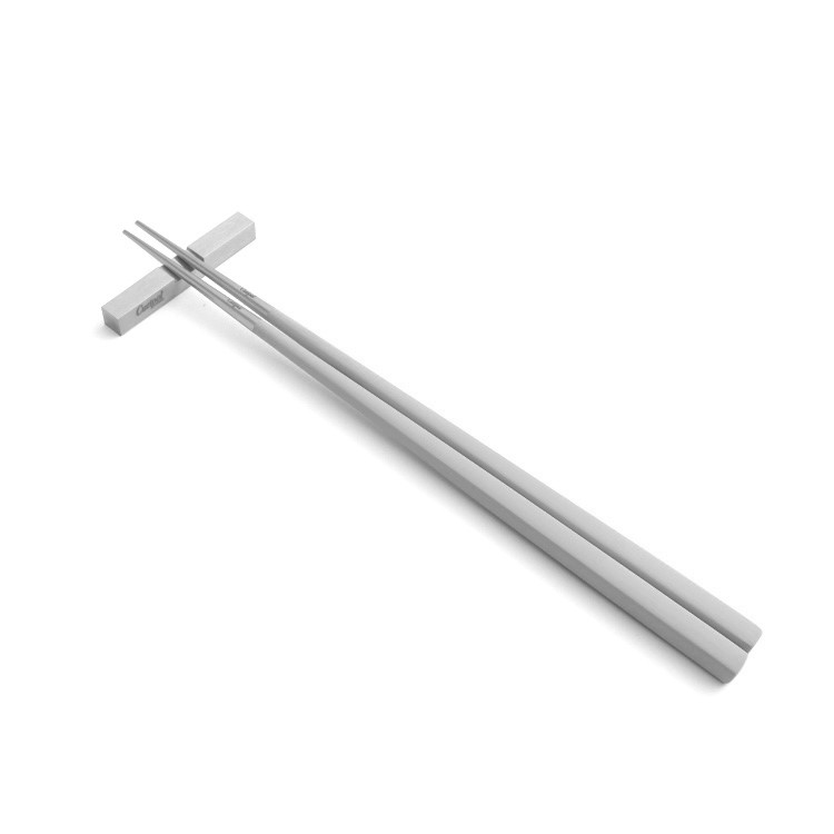 Rakuten - クチポール　cutipol　クーベ　KUBE　ライトグレイ/シルバー　KU39LGR　箸+箸置セット