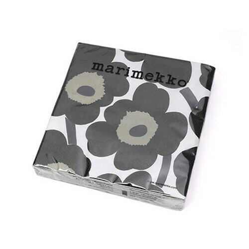 【送料無料】マリメッコ　ペーパーナプキン　552697　ウニッコ　ホワイト/ブラック　33×33cm　20枚入り　MARIMEKKO
