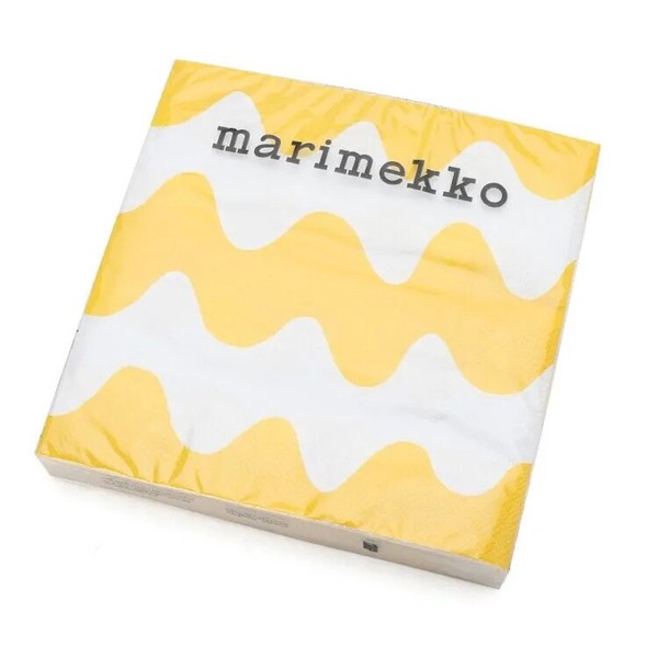 ★感謝祭11/14-11/16ポイント5倍★【送料無料】マリメッコ　ペーパーナプキン　554579　ロッキ　イエロー　33×33cm　20枚入り　MARIMEKKO