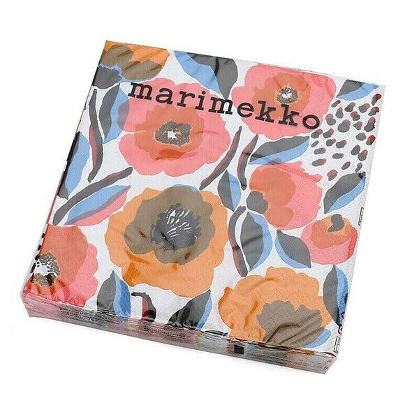 ★感謝祭11/14-11/16ポイント5倍★【送料無料】マリメッコ　ペーパーナプキン　791495　ロサリウム　ホワイトローズ　33×33cm　20枚入り　MARIMEKKO