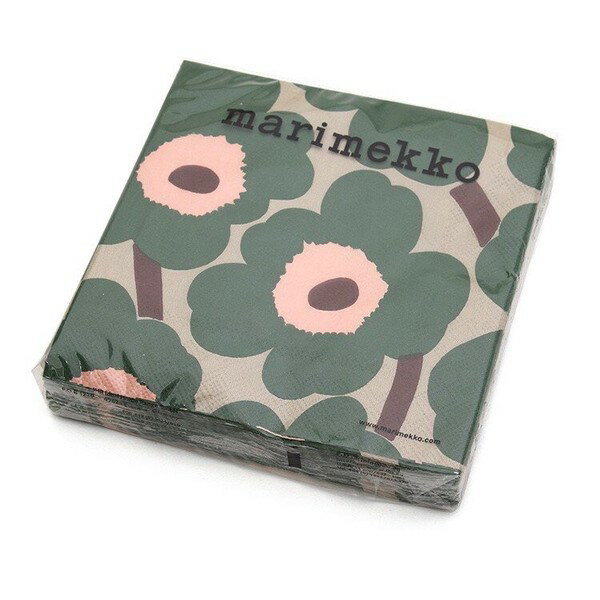 ★感謝祭11/14-11/16ポイント5倍★【送料無料】マリメッコ　ペーパーナプキン　552625　ウニッコ　グリーンローズ　33×33cm　20枚入り　MARIMEKKO