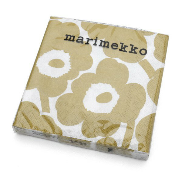 【送料無料】マリメッコ　ペーパーナプキン　552699　ウニッコ　ホワイト/ゴールド　33×33cm　20枚入り　MARIMEKKO