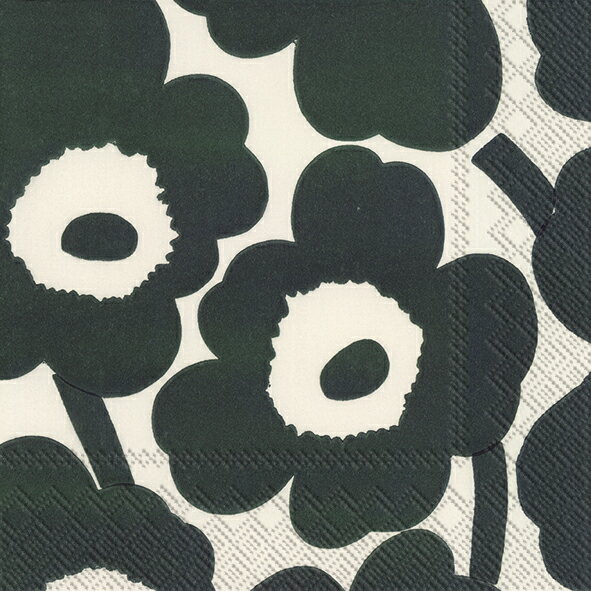 【送料無料】マリメッコ　ペーパーナプキン　552662　ウニッコ　クリーム/グリーン　33×33cm　20枚入り　MARIMEKKO