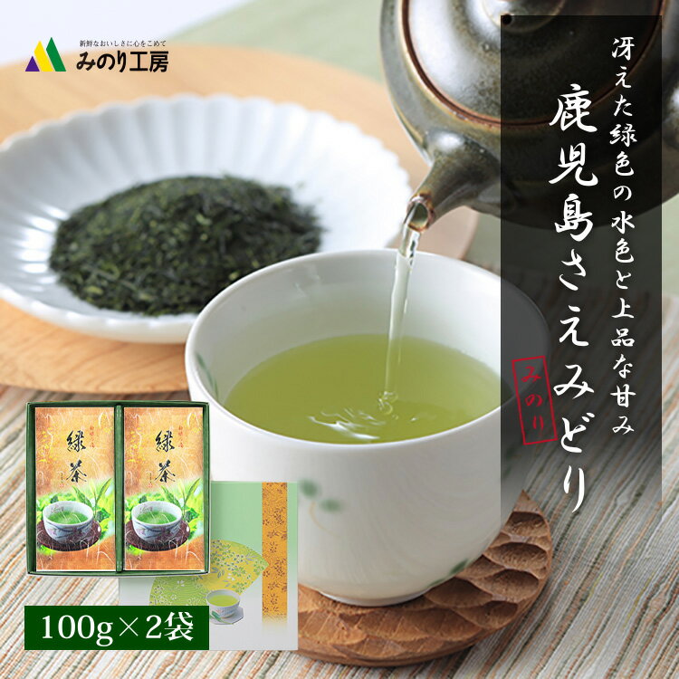 新茶 2025 お茶 ギフト 父の日 内祝い 緑茶 煎茶 日本茶 さえみどり 鹿児島茶 100g 2 ...