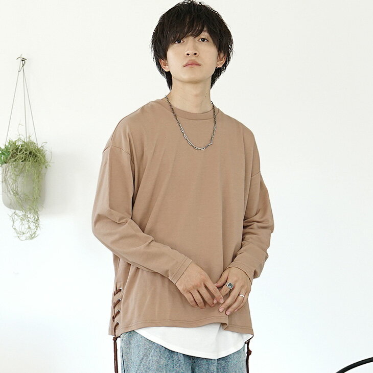 ロンT メンズ オーバーサイズ Tシャツ 長袖 メンズ ビッグシルエット ビッグTシャ...